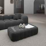 LONG Couchtable with glas top LIARA