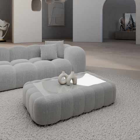 LONG Couchtable with glas top LIARA