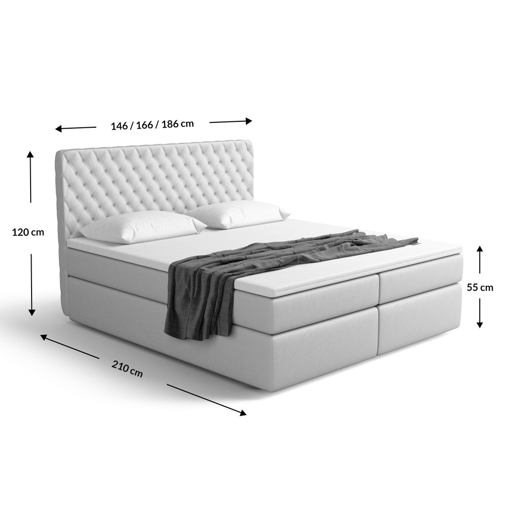 140x200 Boxspringbed MISTURA with storage & topper – LUSSO - my way of ...