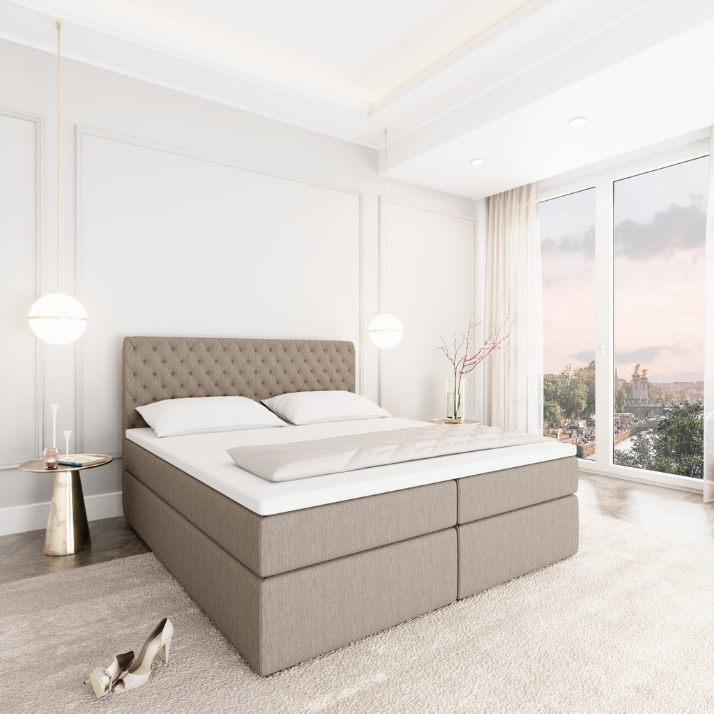 140x200 Boxspringbed MISTURA with storage & topper – LUSSO - my way of ...