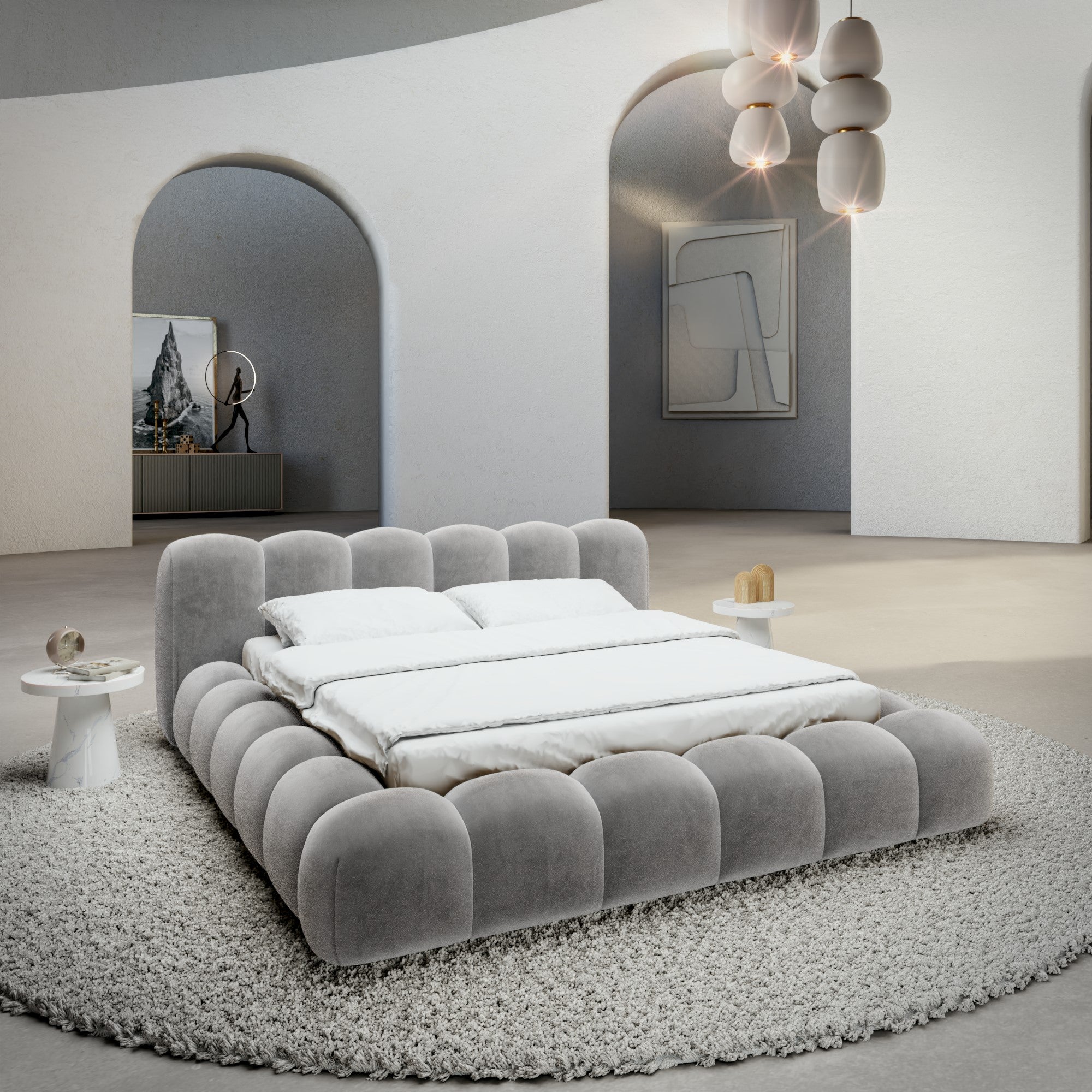 ベッドフレーム BED + MATTRESS with storage - 160x200 cm 160x200 Bed with Storage function Nuage – LUSSO - my way of living