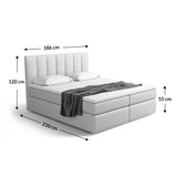 180x200 Boxspringbed AVALON with storage & topper
